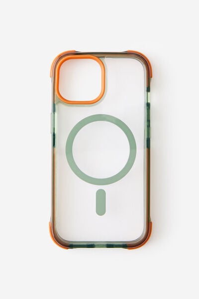 Active Shockproof Case Iphone 13/14/15, TYPO GREEN/BURNT ORANGE