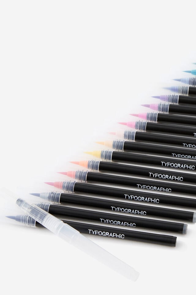 Watercolour Brush Pen 20Pk, MULTI V2