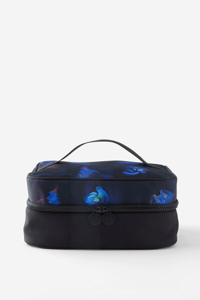 3 Fold Hanging Cosmetic Case, ORCHID/BLACK