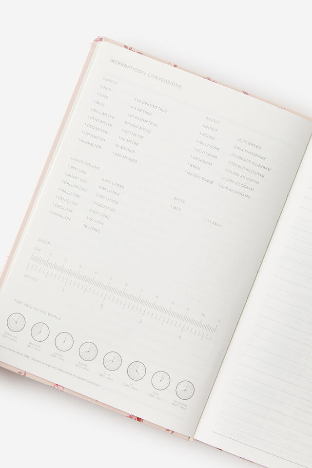 2026 A5 Daily Hard Metro Diary, Ditsy Pansy Pink Clay