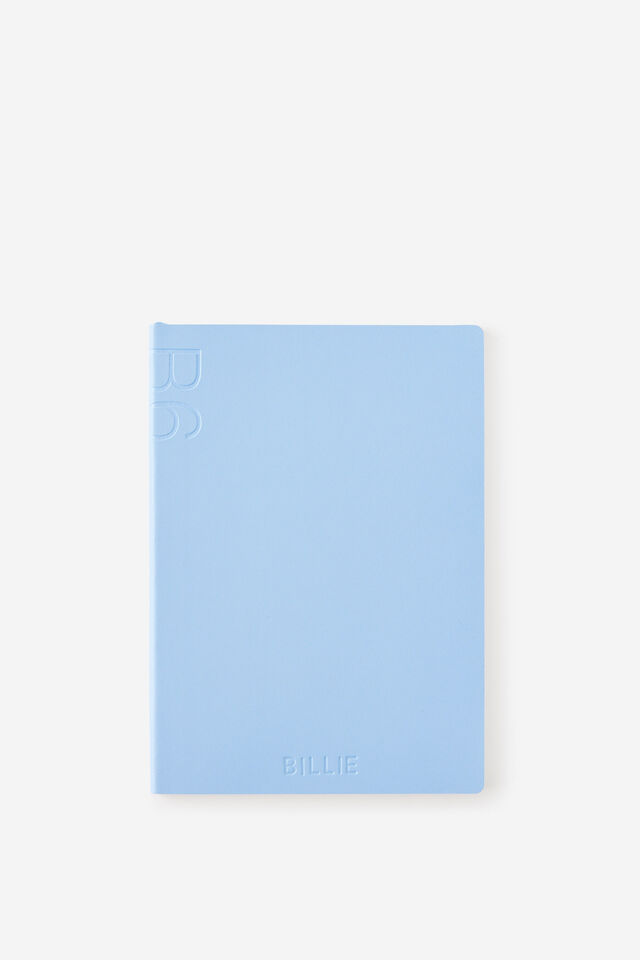 Personalised B6 Soft Cover Lined Notebook, BLUE SKIES