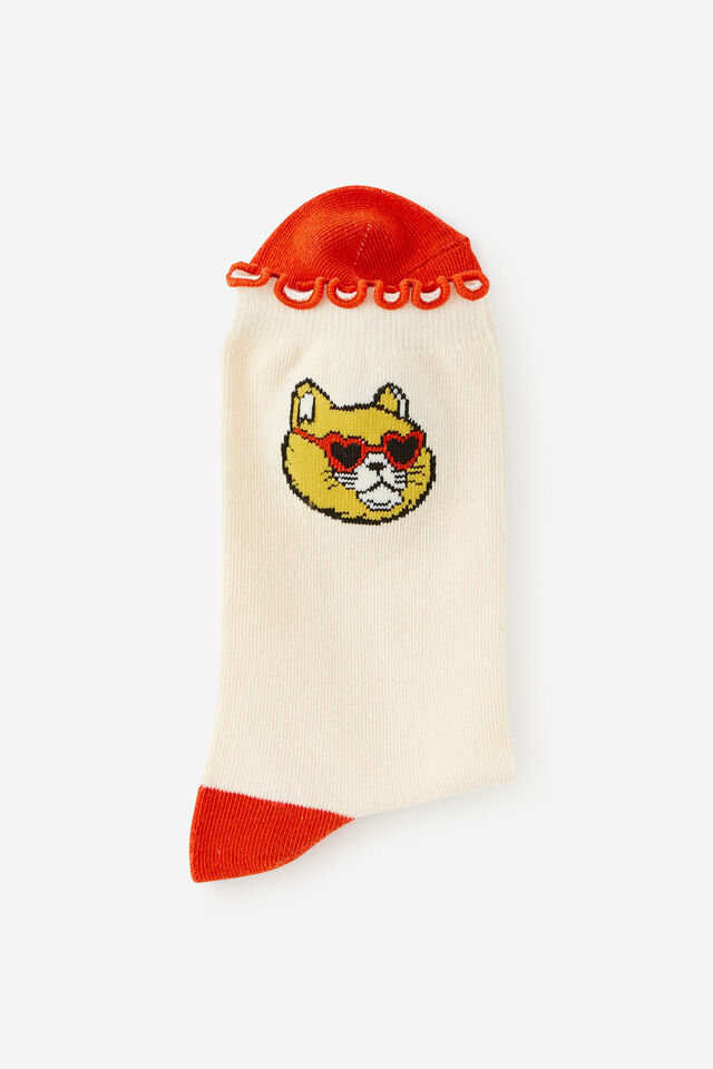 Powerpuff Girls Mid Crew Socks, LCN WB POWERPUFF GIRLS