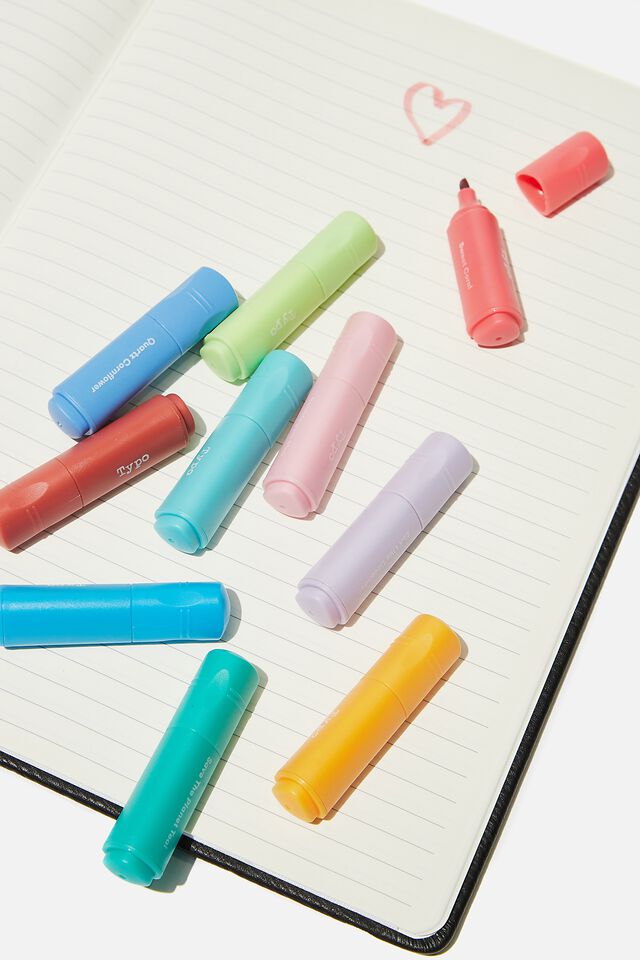 Mini Highlighter 10Pk, PASTELS