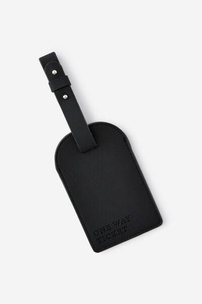 Core Luggage Tag, BLACK/ONE WAY TICKET