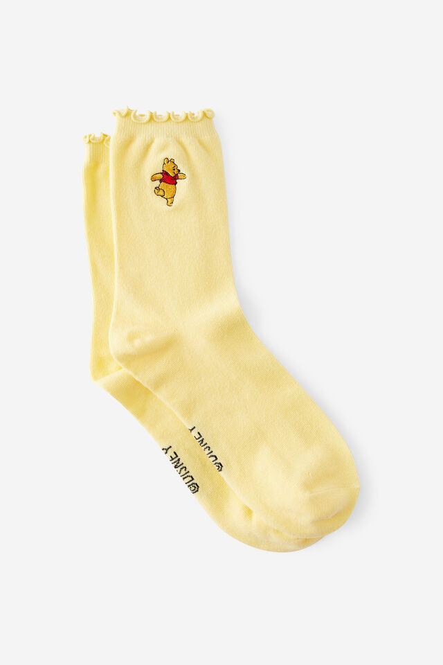 Winnie The Pooh Mid Crew Socks, LCN DIS WINNIE THE POOH
