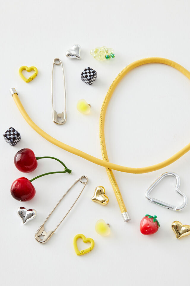 Diy Bag Charm Kit, YELLOW CHERRY