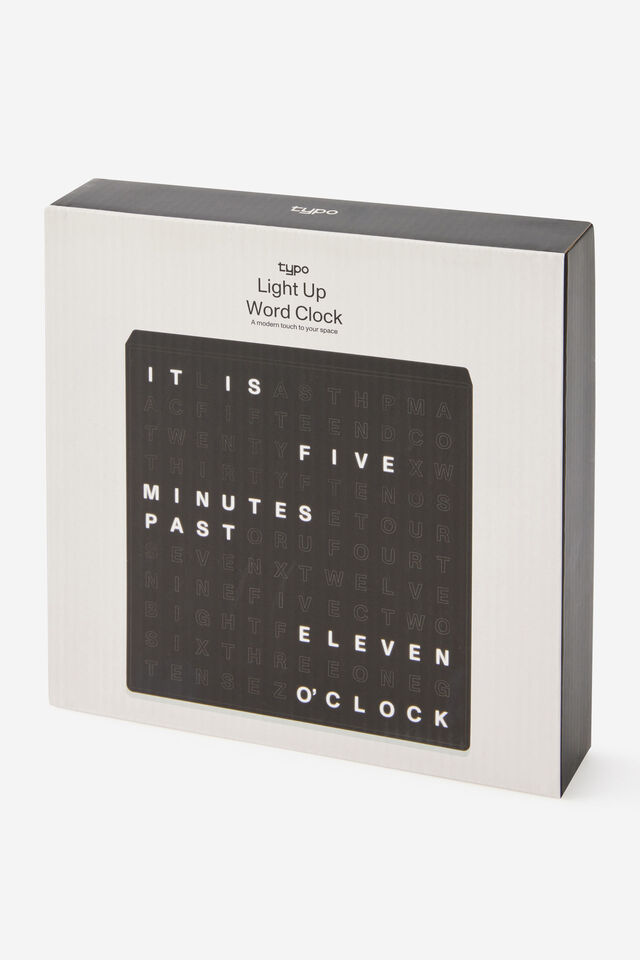 Light Up Word Clock, BLACK