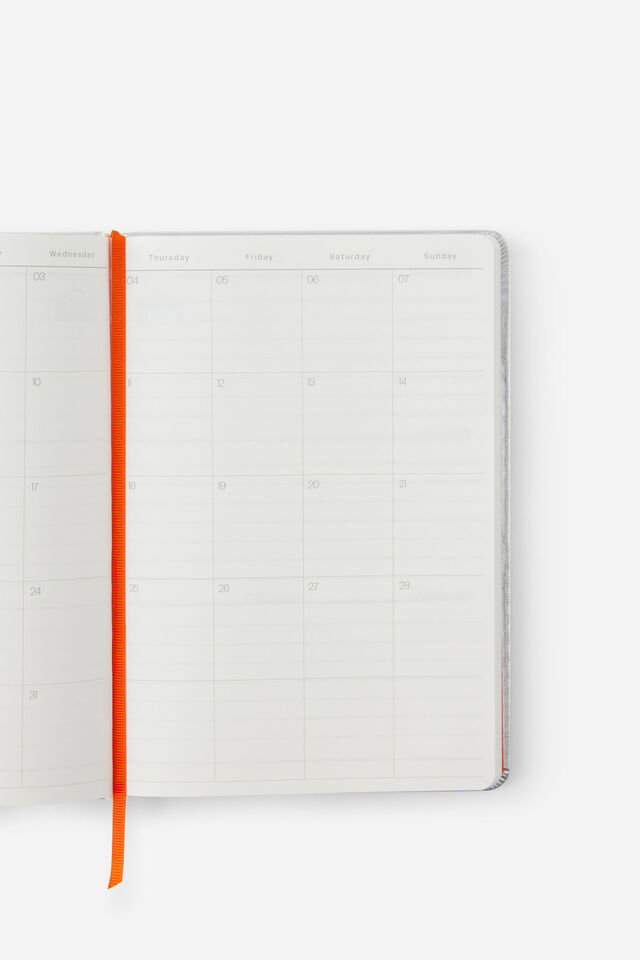 2027 A5 Weekly On Schedule Diary, CHROME LAVA RED