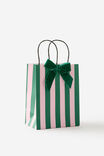 Premium Gift Bag -  Small, PINK & GREEN STRIPES - example image 1