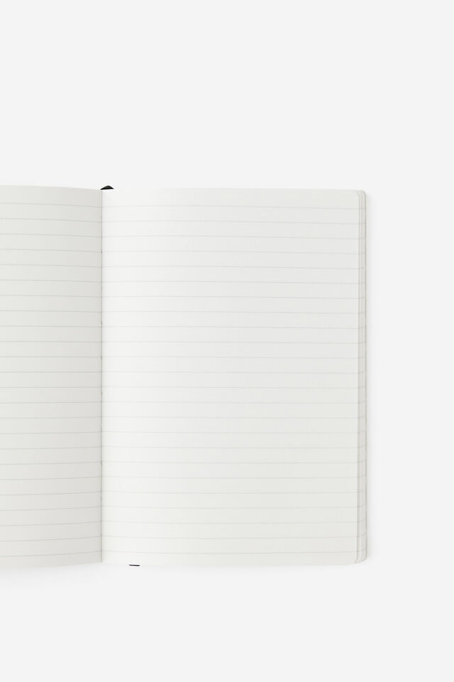 B6 Soft Cover Lined Notebook, BLACK