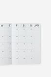 2027 A5 Monthly Open Agenda Diary, MINTY/ESPRESSO - example image 2