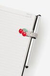 Metal Pen Loop, RED SILVER CHERRIES - example image 2