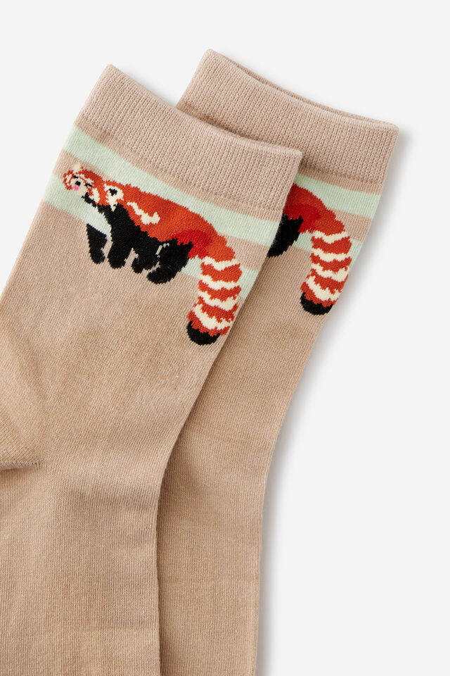 Mid Crew Socks, RED PANDA CHAI / MINTY