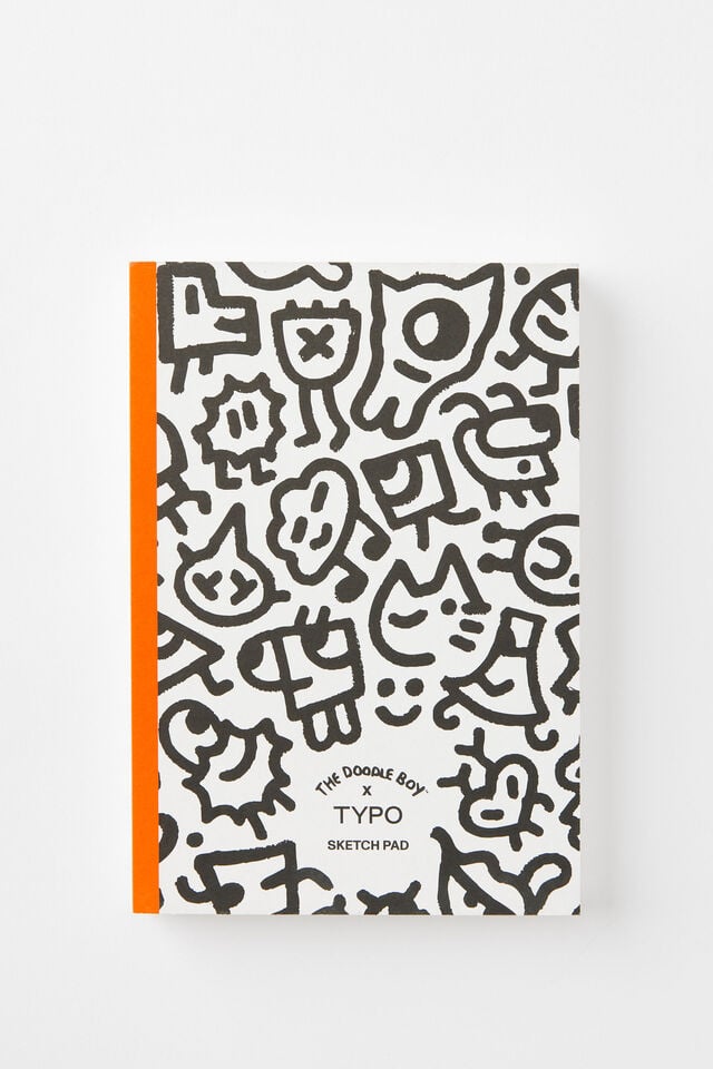 Premium A5 Stitch Bound Sketchbook, LCN DOO DOODLE BOY / BLACK & WHITE