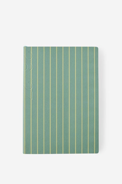 26/27 A5 Daily Soft Diary, GREEN & LIME PIN STRIPE