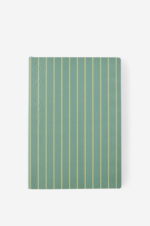 26/27 A5 Daily Soft Diary, GREEN & LIME PIN STRIPE