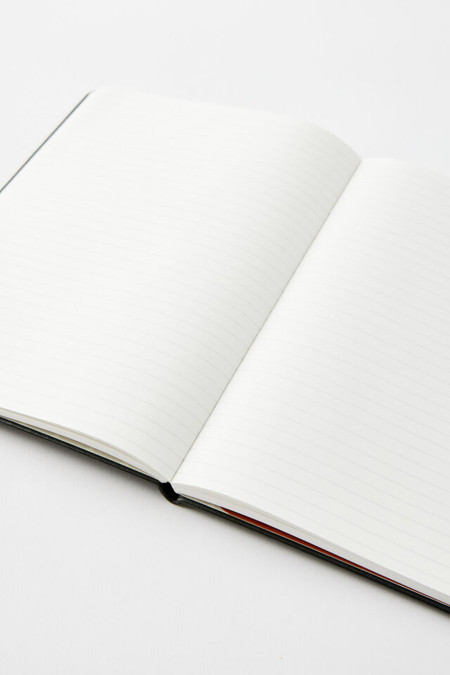 B5 Hard Cover Lined Notebook, BLACK