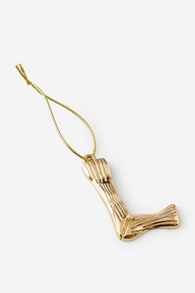 Metal Alphabet Christmas Ornament, TEXTURED L
