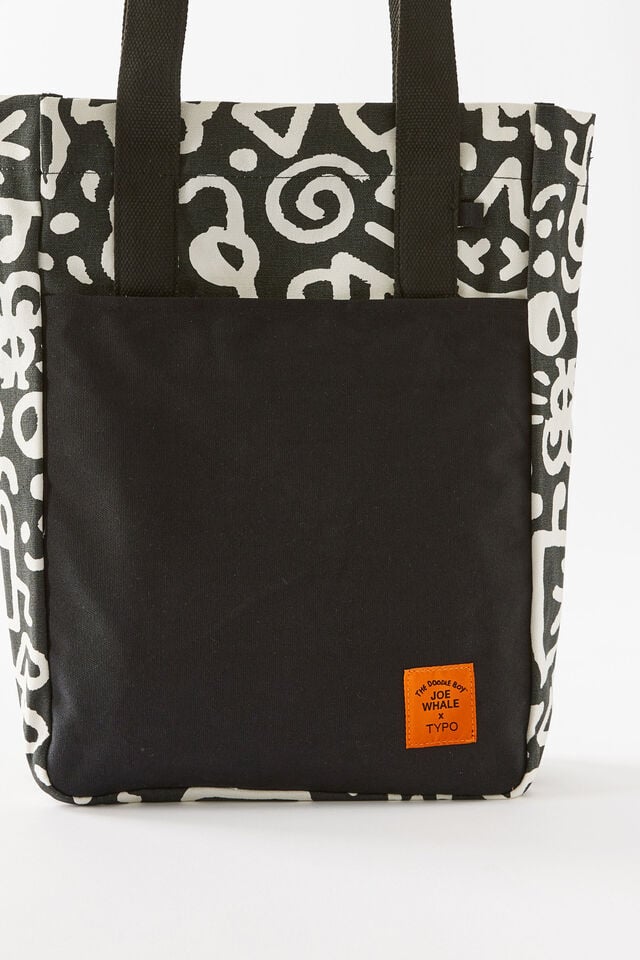 License Campus Tote, LCN DOO DOODLE BOY / BLACK & WHITE