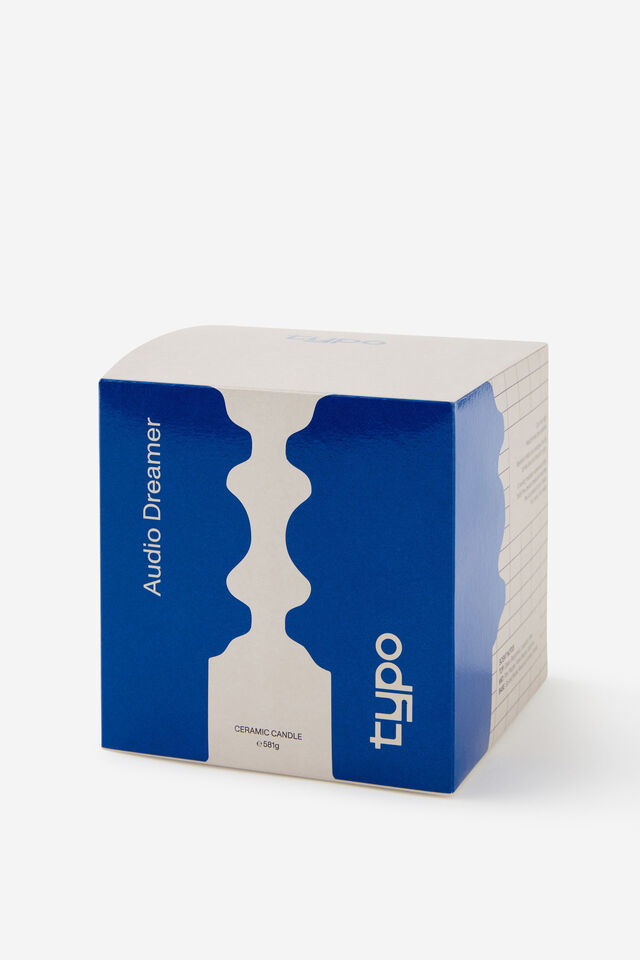 We Are Connected-Sculptural Ceramic Candle, AUDIO DREAMER BLUE