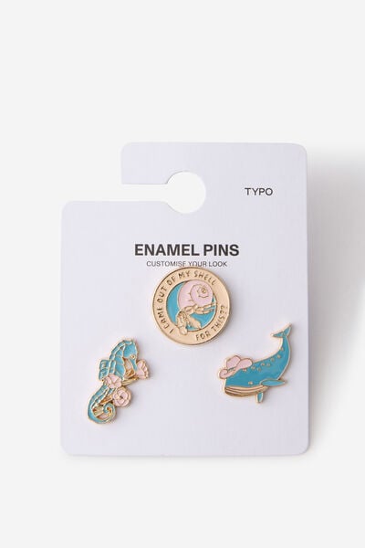 Enamel Pins 3Pack, AQUAMARINE