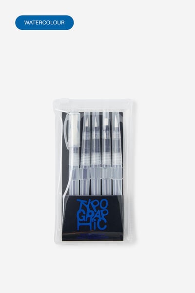 Watercolour Paint Brushes 5Pk, CLEAR