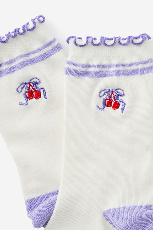 Mid Crew Socks, CHERRY BOW