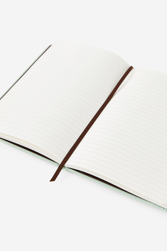 Personalised A5 Hard Lined Notetaker Notebook, MINTY ESPRESSO