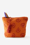 Tassel Pencil Case, FLORAL REPEAT BURNT ORANGE - alternate image 2