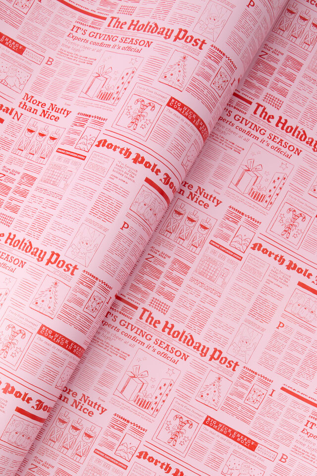 Christmas Wrapping Paper Roll, NEWSPAPER PRINT