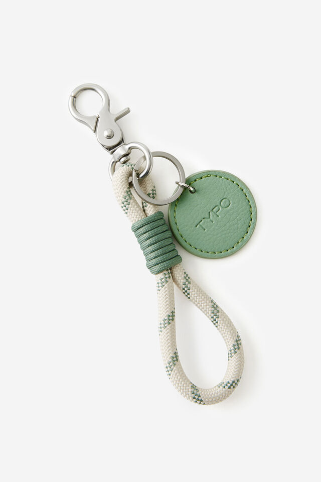 Rope Keyring, RIVER GUM/TYPO GREEN