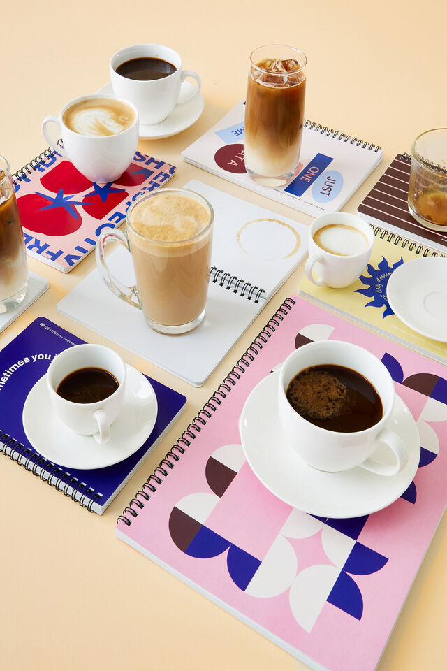 A5 Spiral Notebook, ECRU SHAPES