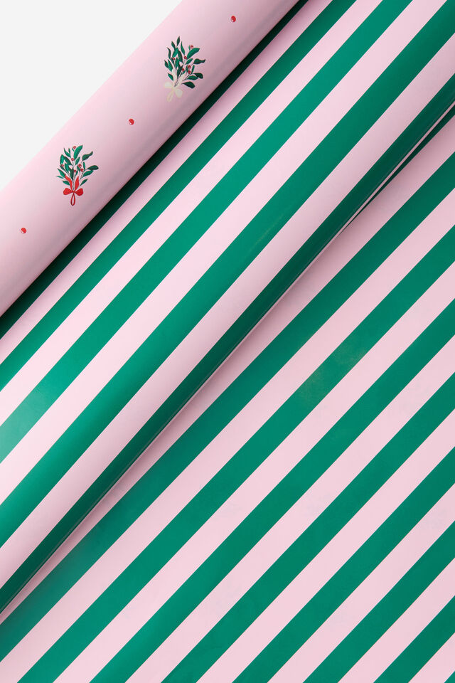 Premium Wrapping Paper Roll, MISTLETOE BOWS DOUBLE SIDED