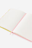 Personalised A5 Hard Lined Notetaker Notebook, STRAWBERRY MILK SPLICE STRIPE - example image 3