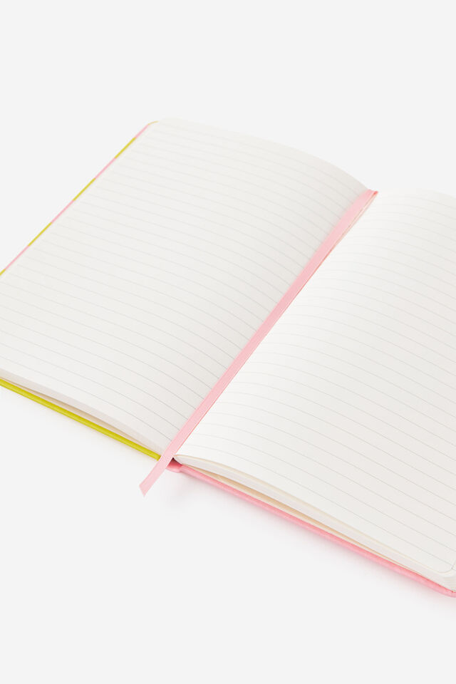 Personalised A5 Hard Lined Notetaker Notebook, STRAWBERRY MILK SPLICE STRIPE