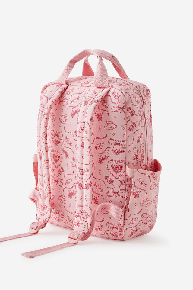 Personalised Campus Backpack, VINTAGE LACE / STRAWBERRY MILK