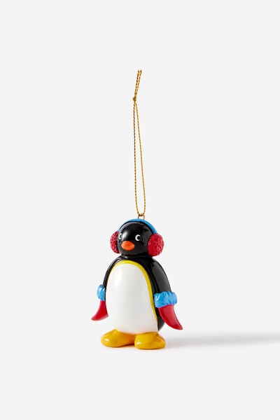 Collab Resin Christmas Ornament, LCN MAT PINGU IN EAR MUFFS