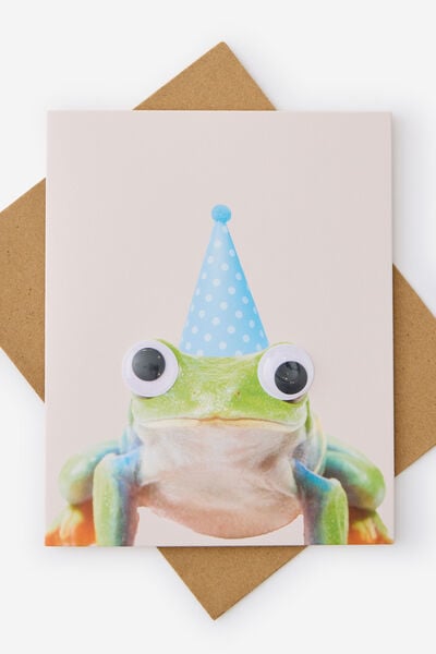 Premium Funny Birthday Card 2.0, FROG GOOGLY EYES