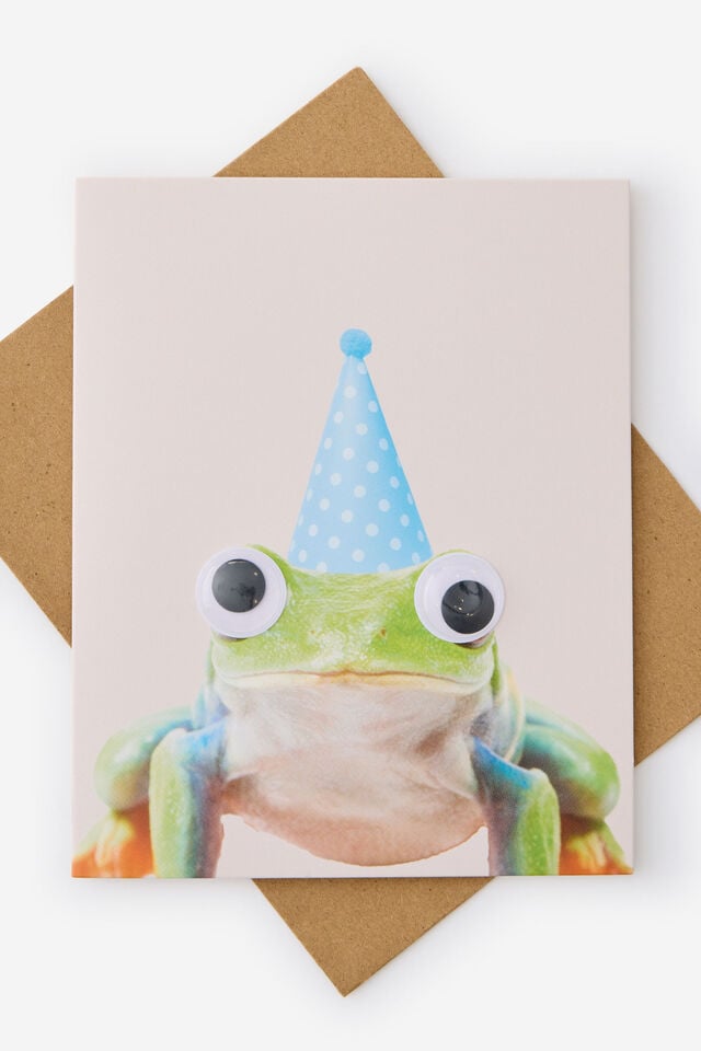 Premium Funny Birthday Card 2.0, FROG GOOGLY EYES