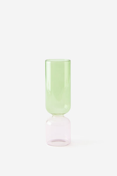 2 Toned Glass Vase, BAYLEAF & STRAWBERRY MILK