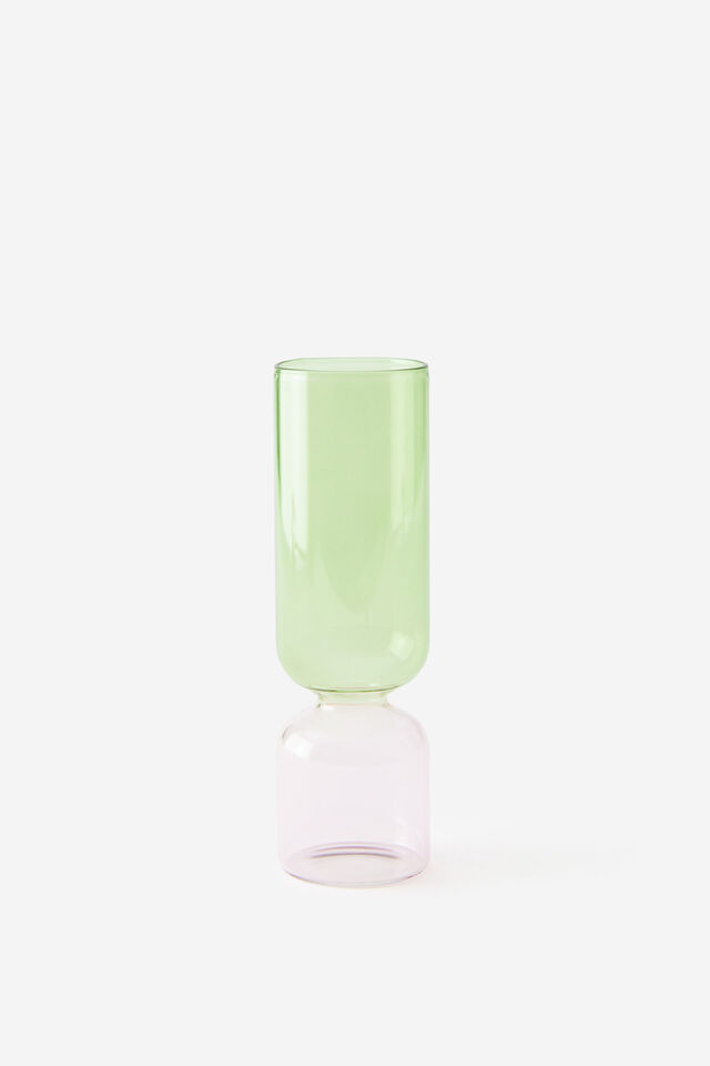 2 Toned Glass Vase, BAYLEAF & STRAWBERRY MILK