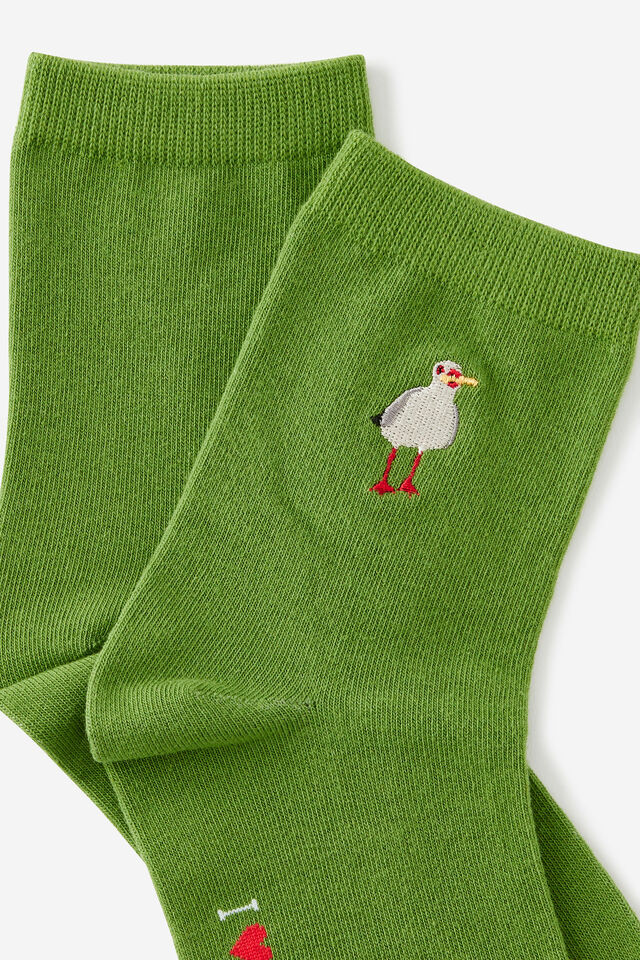 Mid Crew Socks, I  LOVE CHIPS