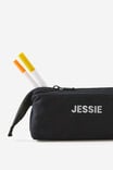 Personalised Compact Canvas Pencil Case, BLACK - alternate image 2