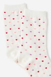 Mid Crew Socks, HEART YDG ECRU - alternate image 2