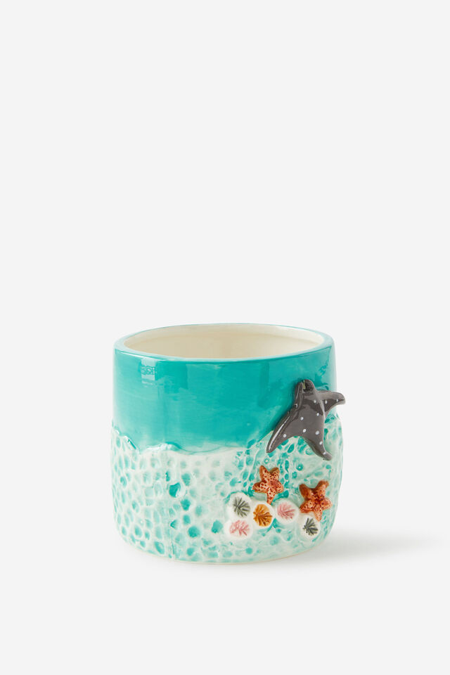 Midi Shaped Planter, LITTLE WORLD AQUAMARINE