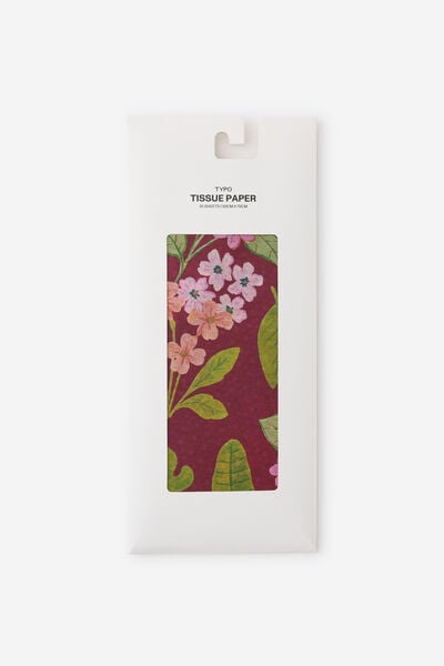 Tissue Paper Pack, CABERNET WILDFLOWER