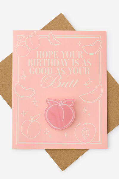 Premium Badge Birthday Card, GOOD AS YOUR BUTT