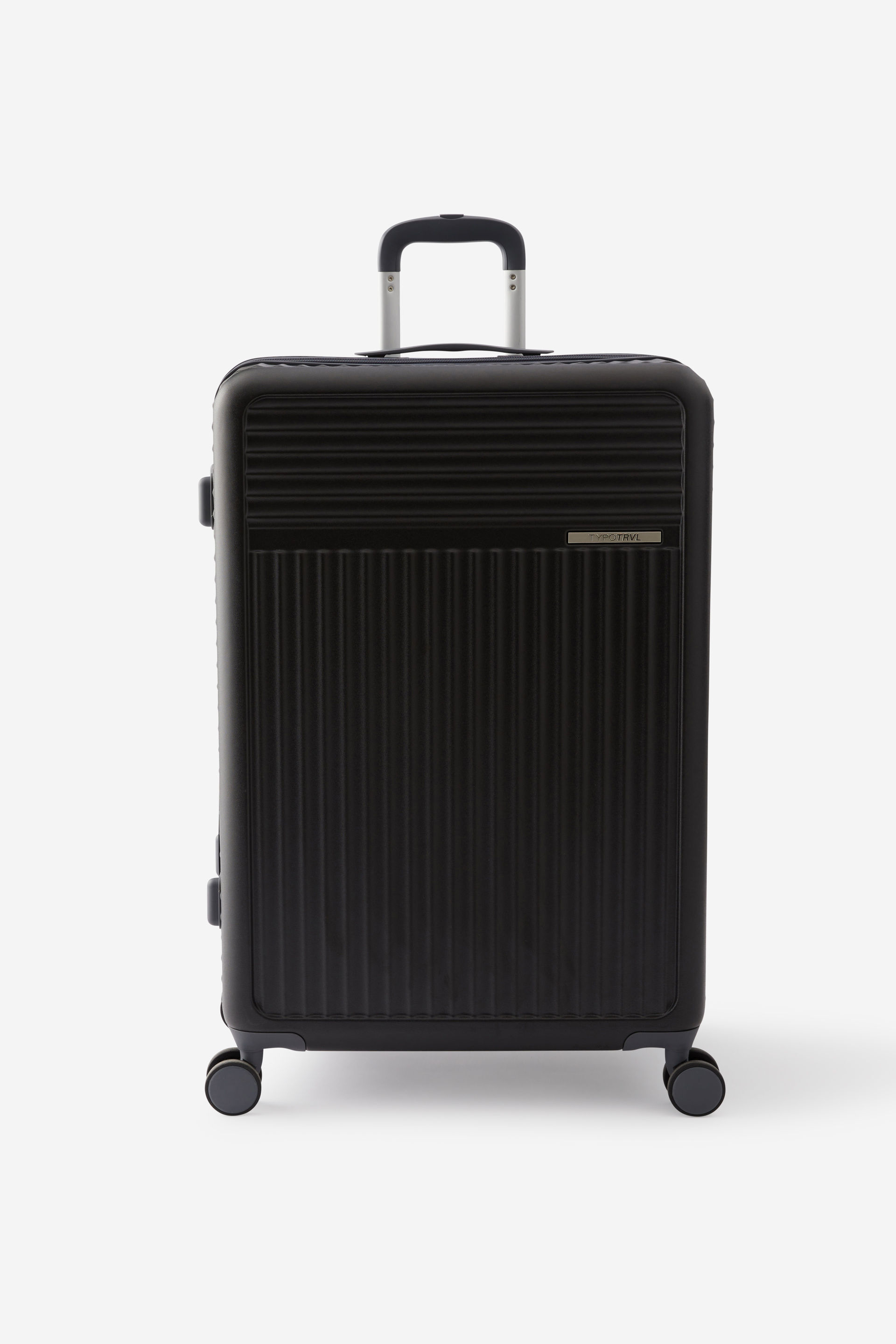 [V12] BIG TYPO MOCK Mサイズ Typo Hard Shell Suitcase - Black, Spinner Wheels