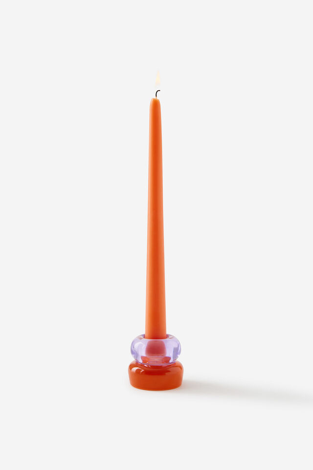 Glass Candle Holder, ORCHID / HOT SAUCE