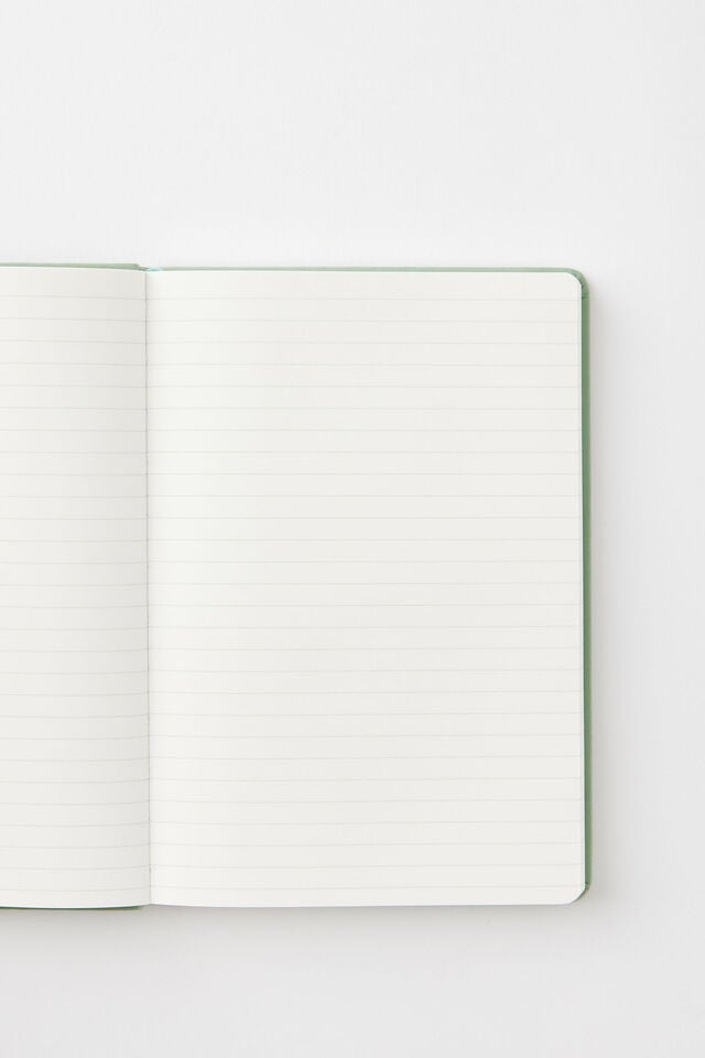 A5 Hard Cover Lined Notebook, TYPO GREEN